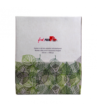 Spatule à café en bois en boite distributrice  6 H140mm - 5000Pcs