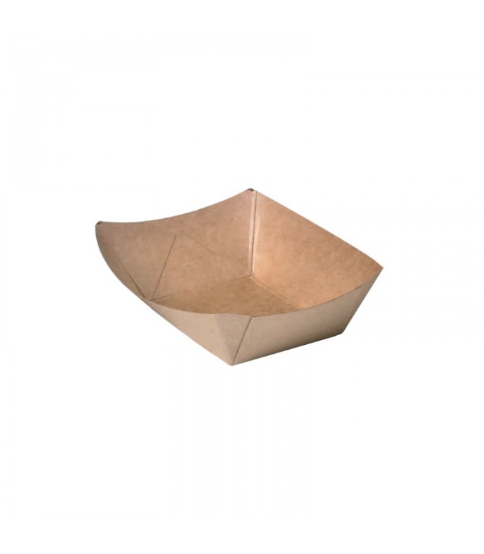 Barquette kraft ingraissable avec PE  140x100mm H30mm 220ml - 1000Pcs
