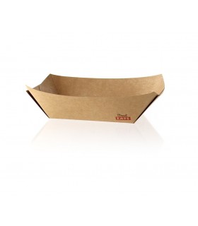 Barquette kraft ingraissable avec PE  160x120mm H32mm 300ml - 1000Pcs
