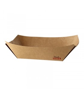 Barquette kraft ingraissable avec PE  170x125mm H35mm 400ml - 1000Pcs