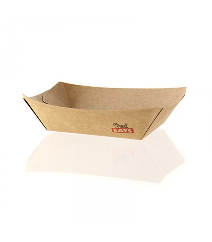 Barquette kraft ingraissable avec PE  215x150mm H50mm 800ml - 500Pcs