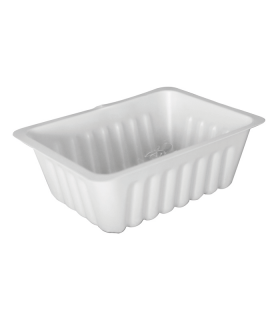 Barquette plastique PS translucide rectangulaire  111x87mm H43mm 250ml - 2000Pcs