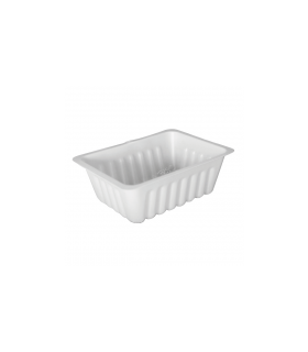 Barquette plastique PS translucide rectangulaire  80x60mm H40mm 125ml - 2000Pcs
