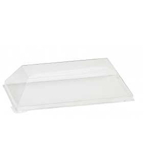 Couvercle Samourai dôme transparent en plastique PET transparent pour barquette 130x65mm H20mm - 100Pcs