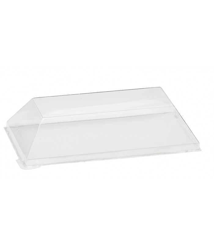Couvercle Samourai dôme transparent en plastique PET transparent pour barquette 130x65mm H20mm - 100Pcs