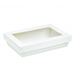 Boite "Kray" rectangulaire carton blanc avec couvercle à fenêtre  225x155mm H50mm 1500ml - 200Pcs