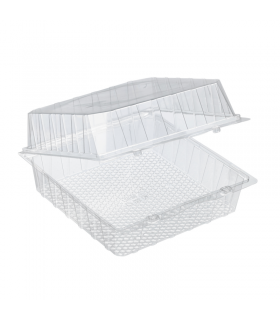 Boite blister plastique transparente avec couvercle charnière  220x220mm H100mm - 225Pcs