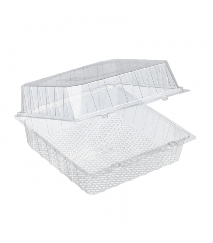 Boite blister plastique transparente avec couvercle charnière  220x220mm H100mm - 225Pcs
