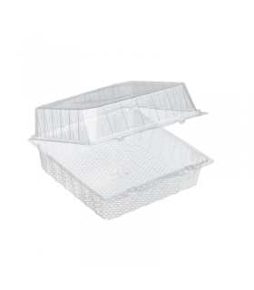 Boite blister plastique transparente avec couvercle charnière pour 10 viennoiseries  210x210mm H150mm - 300Pcs