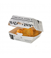 Boite burger carton blanc décor journal  95x95mm H50mm - 500Pcs
