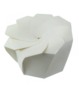 Boite carton blanc refermable avec pliage origami   H80mm 650ml - 100Pcs
