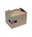 Boite carton kraft avec poignées "Lunchgo"  325x225mm H175mm - 20Pcs