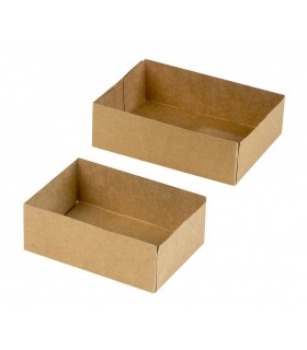 Boite pâtissière carton blanc sans couvercle  140x100mm H50mm - 100Pcs