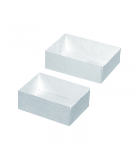 Boite pâtissière carton blanc sans couvercle  160x110mm H50mm - 100Pcs