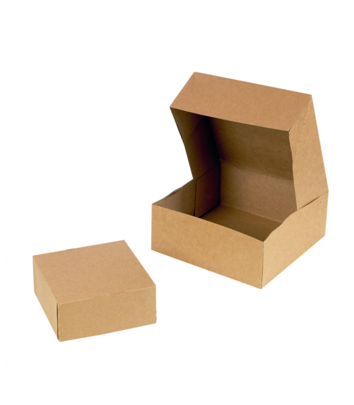 Boite pâtissière carton blanche  180x180mm H80mm - 50Pcs