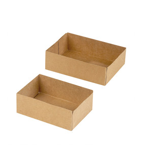 Boite pâtissière carton brun sans couvercle  160x120mm H50mm - 100Pcs