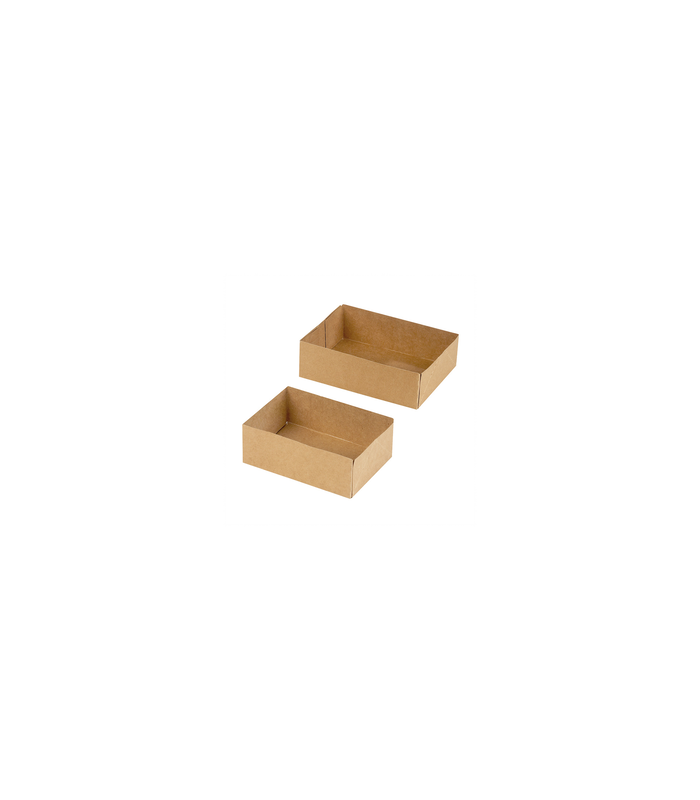 Boite pâtissière carton brun sans couvercle  160x120mm H50mm - 100Pcs