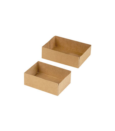 Boite pâtissière carton brun sans couvercle  160x120mm H50mm - 100Pcs