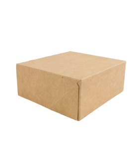 Boite pâtissière carton kraft brun  140x140mm H60mm - 50Pcs