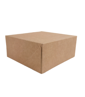 Boite pâtissière carton kraft brun  180x180mm H80mm - 50Pcs