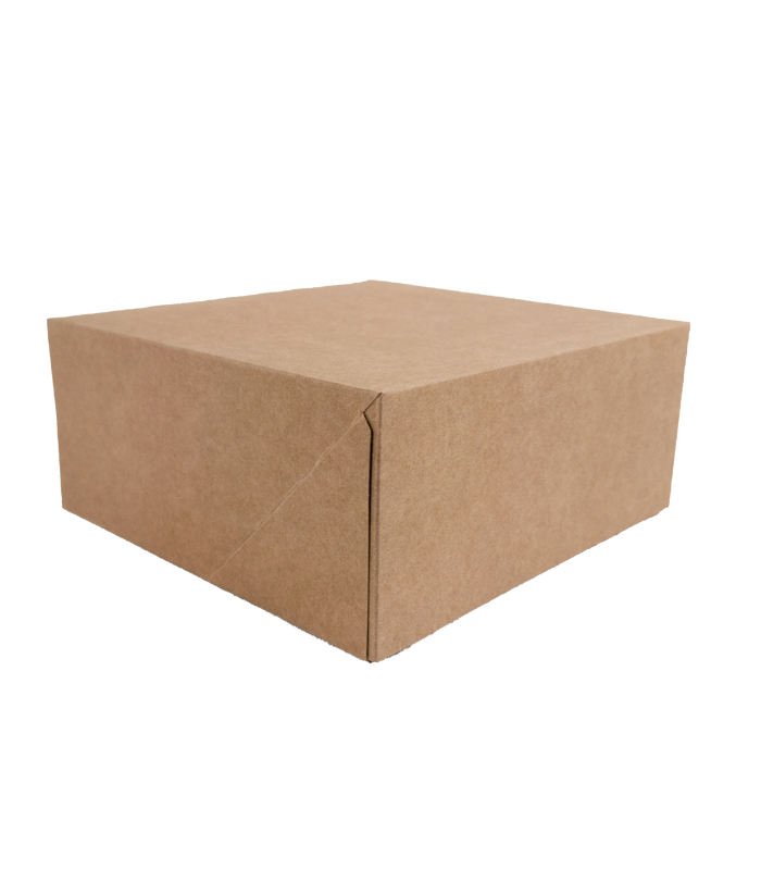 Boite pâtissière carton kraft brun  180x180mm H80mm - 50Pcs