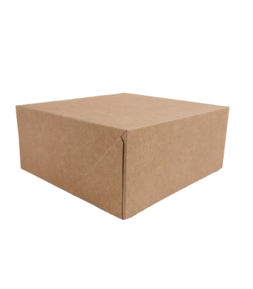Boite pâtissière carton kraft brun  180x180mm H80mm - 50Pcs