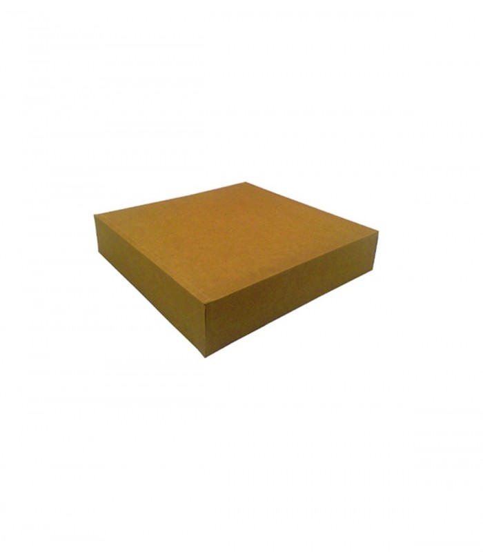 Boite pâtissière carton kraft brun  200x200mm H80mm - 50Pcs
