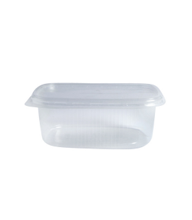 Boite plastique PP rectangulaire transparente  110x80mm H40mm 200ml - 1000Pcs