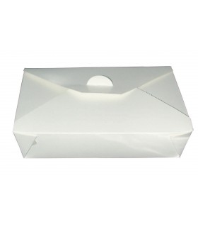 Boite repas carton blanc  217x160mm H50mm 1450ml - 200Pcs