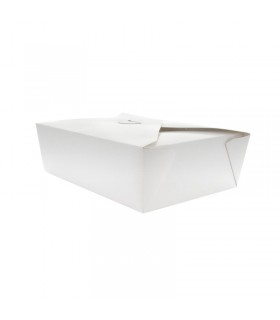 Boite repas carton blanc  217x160mm H67mm 2000ml - 200Pcs