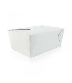 Boite repas carton blanc  226x167mm H92mm 3000ml - 160Pcs