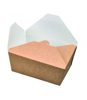 Boite repas carton kraft   215x160mm H90mm 2 700ml - 160Pcs