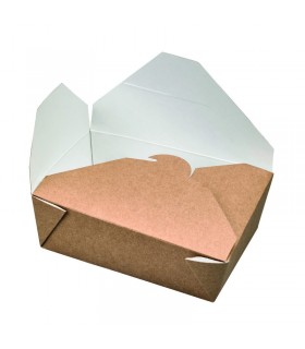 Boite repas carton kraft  170x170mm H80mm 1450ml - 200Pcs