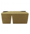 Boite repas carton kraft 2 compartiments  168x135mm H65mm 1 040ml - 200Pcs