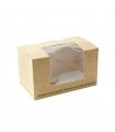Boite sandwich carton brun fenêtre PLA  125x77mm H72mm - 500Pcs