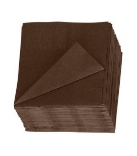 Serviette ouate marron foncé 3 pli  240x240mm - 1000Pcs