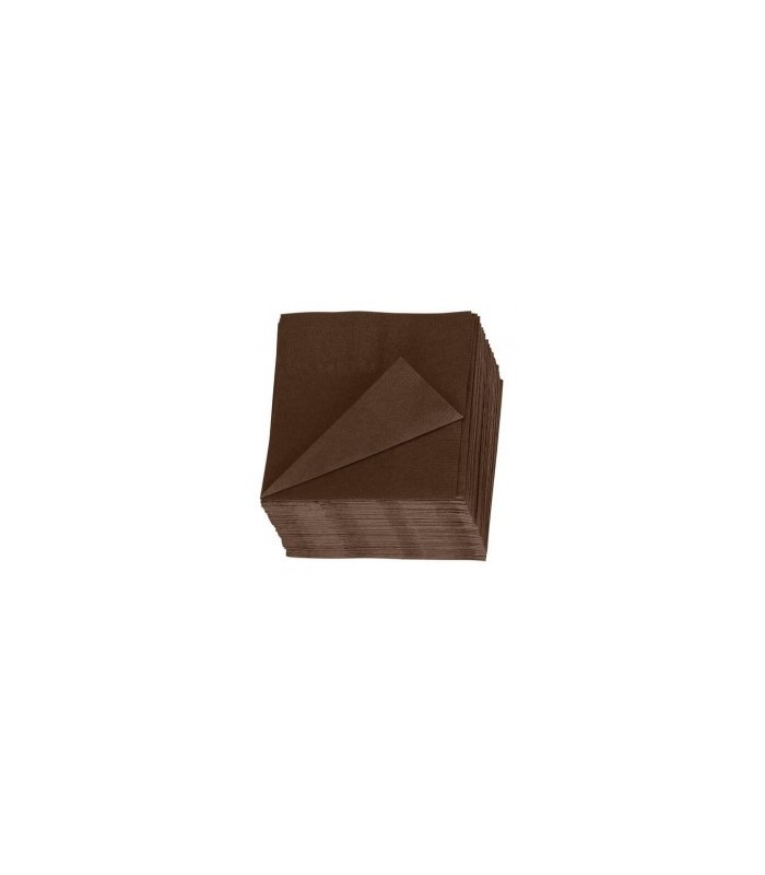Serviette ouate marron foncé 3 pli  240x240mm - 1000Pcs