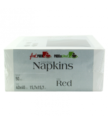 Serviette de table coton rouge  400x395mm - 100Pcs Serviette de table coton rouge  400x395mm - 100Pcs