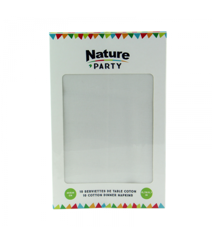 Serviette coton blanc 400x390mm - 100Pcs