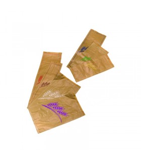 Sac à pain papier kraft brun décor blanc  240x80mm H410mm - 1000Pcs