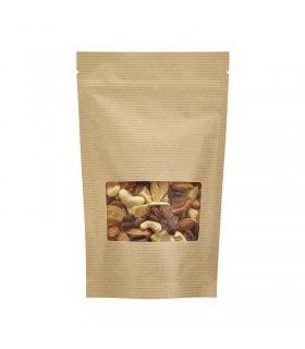 Sac poche debout kraft transparent avec zip de fermeture 130 H210mm - 200Pcs