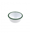 Bol Enamel blanc en acier émaillé  à bord plat et vert   H50mm 300ml - 12Pcs
