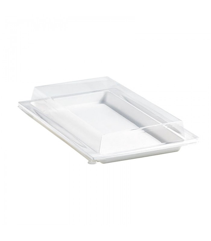 Couvercle plat transparent en plastique PET 272x193mm H33mm - 100Pcs