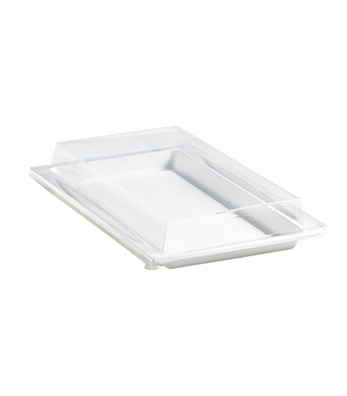Couvercle plat transparent en plastique PET 272x193mm H33mm - 200Pcs