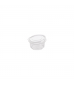 Pot Deli rond PET avec couvercle plat attaché   H60mm 400ml - 600Pcs