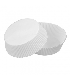 Caissette papier de cuisson ovale blanche siliconée  145x115mm H35mm - 100Pcs
