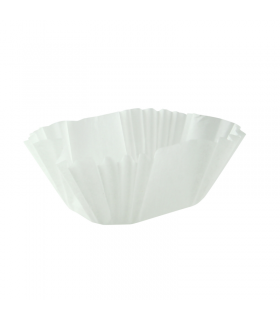 Caissette papier de cuisson ovale blanche siliconée  65x50mm H40mm - 100Pcs