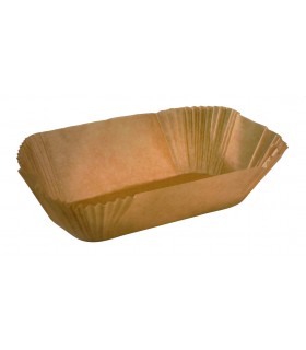 Caissette papier de cuisson ovale brune ingraissable  360x250mm H75mm - 100Pcs