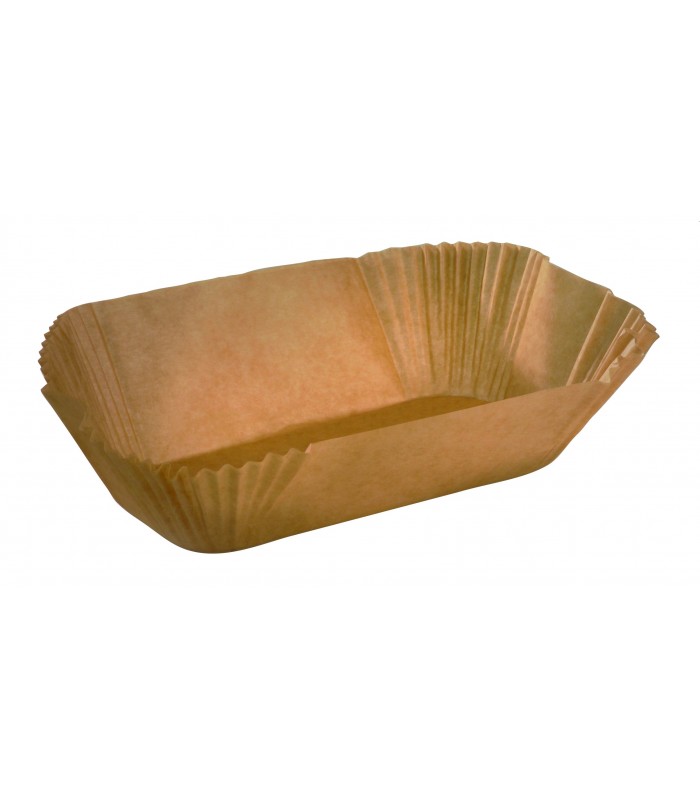 Caissette papier de cuisson ovale brune ingraissable  360x250mm H75mm - 100Pcs