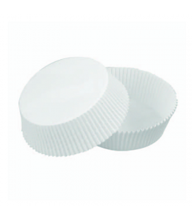Caissette papier de cuisson ronde blanche siliconée   H21mm - 100Pcs